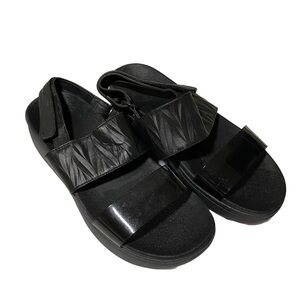 Vionic Karleen Sunrise Orthotic Platform Strap Sandals Black Comfort Size 9.5